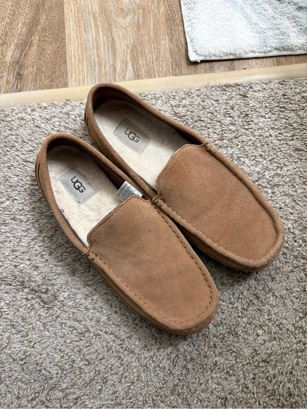 UGG Men's Chestnut Brown Suede Slip-On Loafers